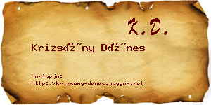 Krizsány Dénes névjegykártya